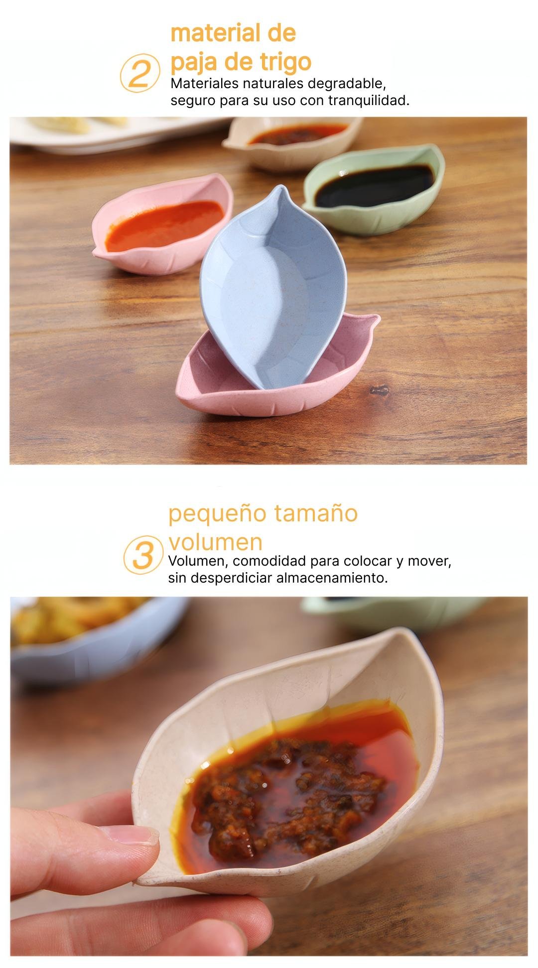 Platos para salsas domésticos con diseño creativo japonés - Hechos de paja de trigo, versátiles para uso en la cocina. Platos para comida y condimentos. Platos para salsas domésticos con diseño creativo japonés - Hechos de paja de trigo, versátiles para uso en la cocina. Platos para comida y condimentos.