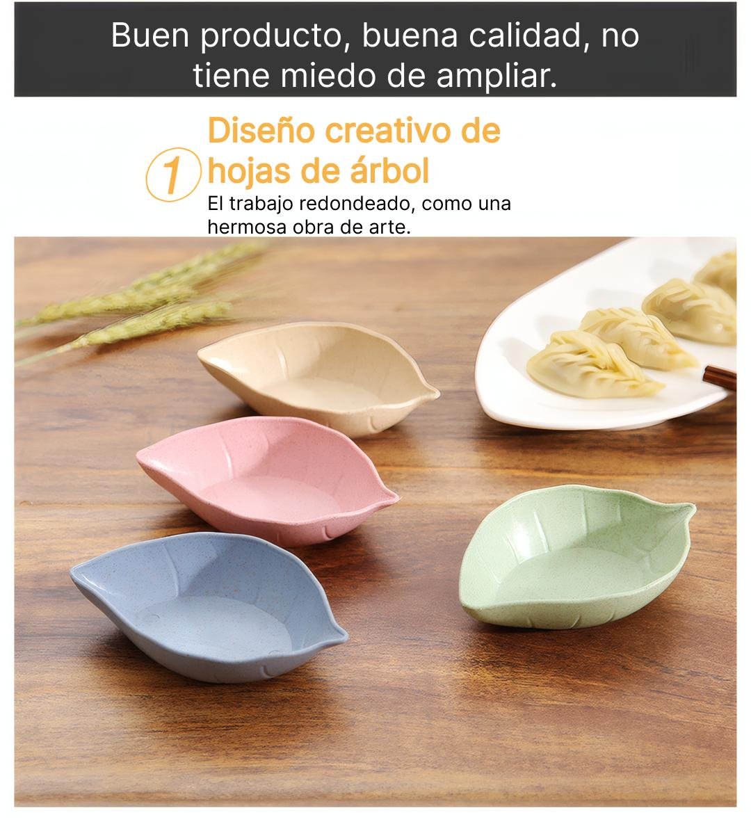 Platos para salsas domésticos con diseño creativo japonés - Hechos de paja de trigo, versátiles para uso en la cocina. Platos para comida y condimentos. Platos para salsas domésticos con diseño creativo japonés - Hechos de paja de trigo, versátiles para uso en la cocina. Platos para comida y condimentos.