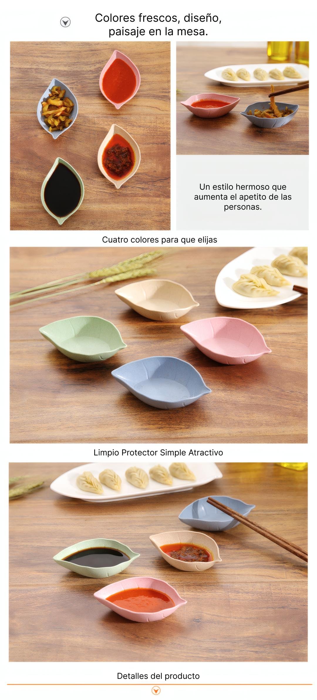 Platos para salsas domésticos con diseño creativo japonés - Hechos de paja de trigo, versátiles para uso en la cocina. Platos para comida y condimentos. Platos para salsas domésticos con diseño creativo japonés - Hechos de paja de trigo, versátiles para uso en la cocina. Platos para comida y condimentos.