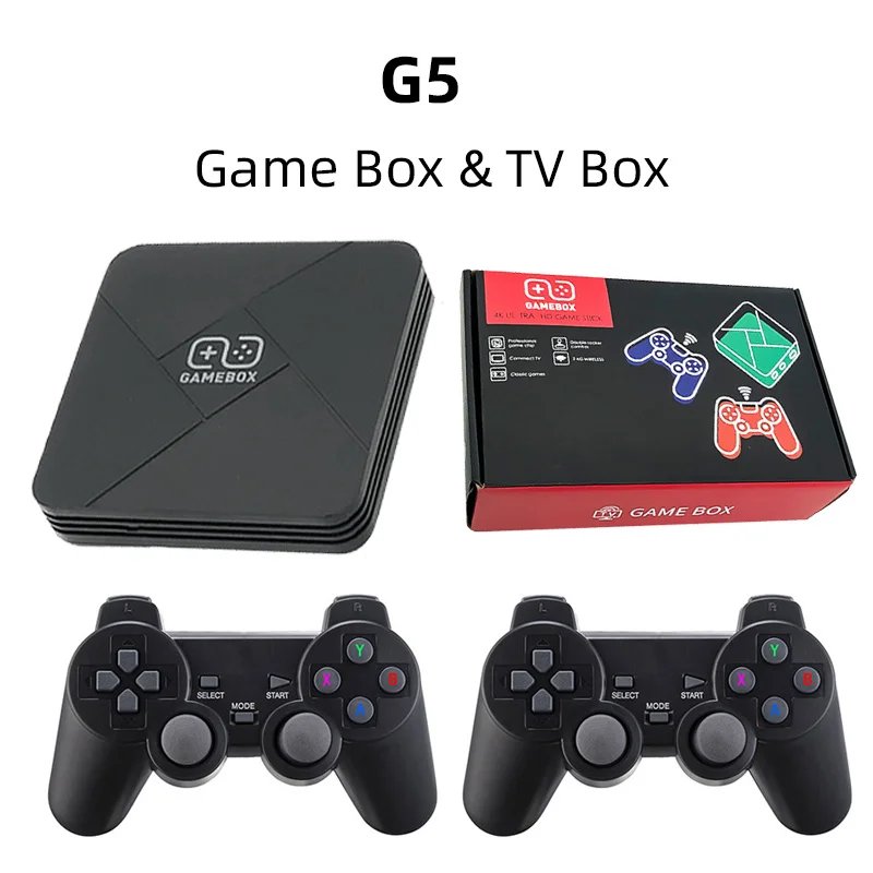 Caja de videojuegos Retro G5 S905x, consola de videojuegos HD 4K, TV Box de doble sistema, consolas de juegos Retro, regalos de juegos para niños y hombres Caja de videojuegos Retro G5 S905x, consola de videojuegos HD 4K, TV Box de doble sistema, consolas de juegos Retro, regalos de juegos para niños y hombres